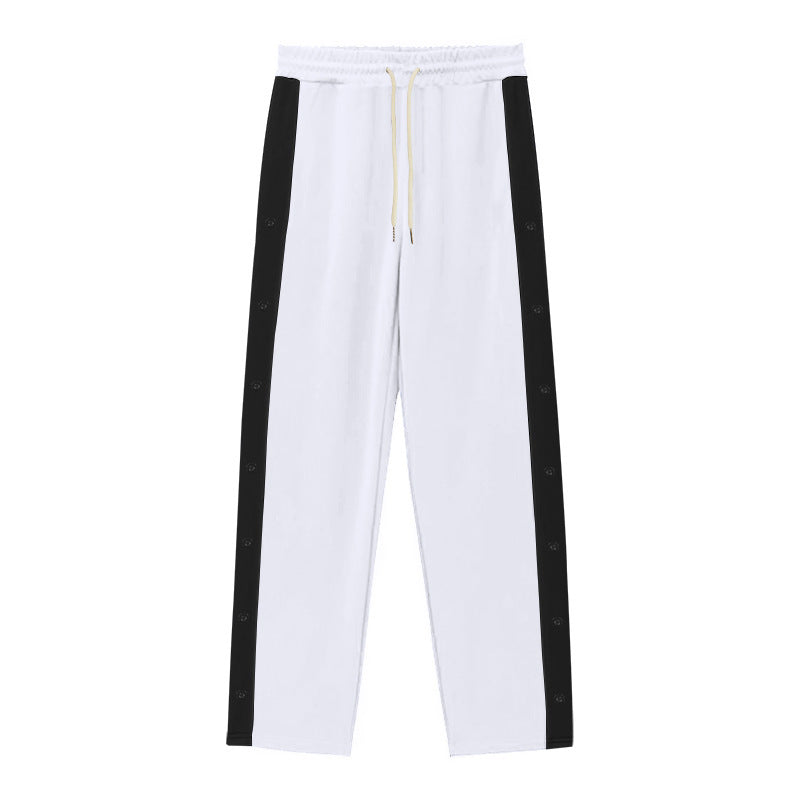 Sport leisure pants for men with chic snap buttons on the sides and style
