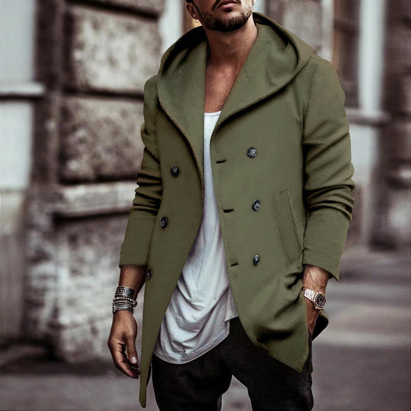 Chic and Stylish Double Breasted Urban Coat for Men