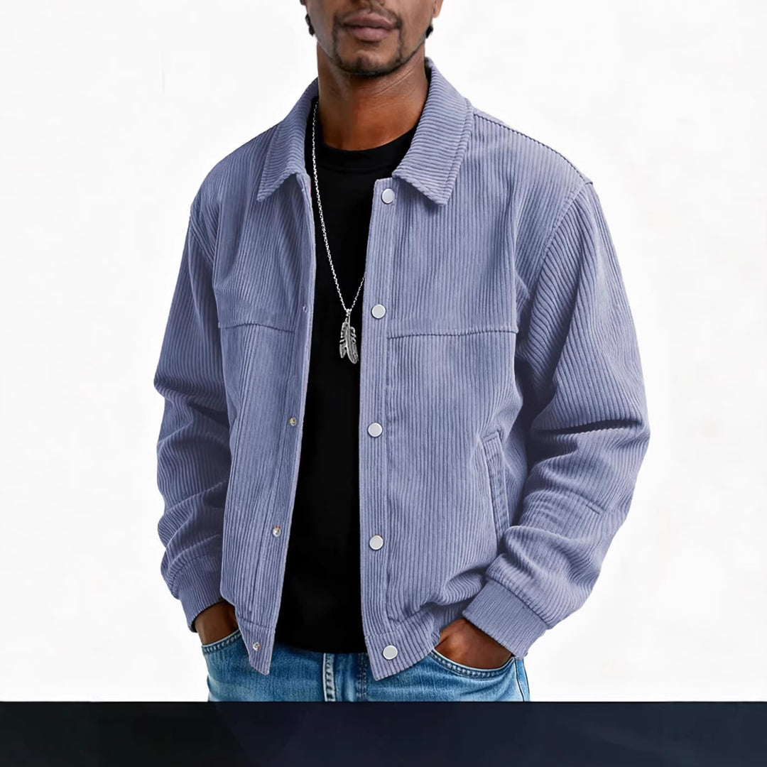 Men's cord jacket with pockets and quilted design Lune London