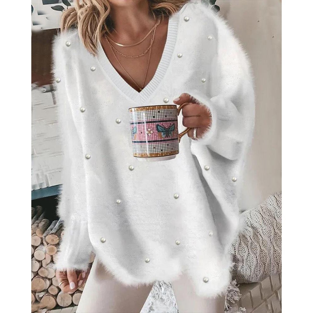 Women's elegant sweater with pearl embellishments Lune London