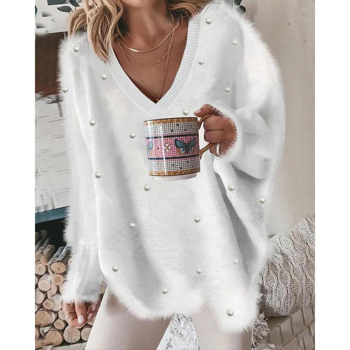 Women's elegant sweater with pearl embellishments Lune London
