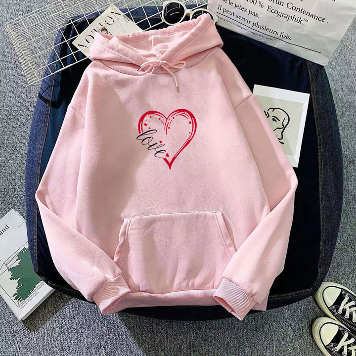 Women's hoodie with romantic heart design and high-quality fleece Chic & Stil