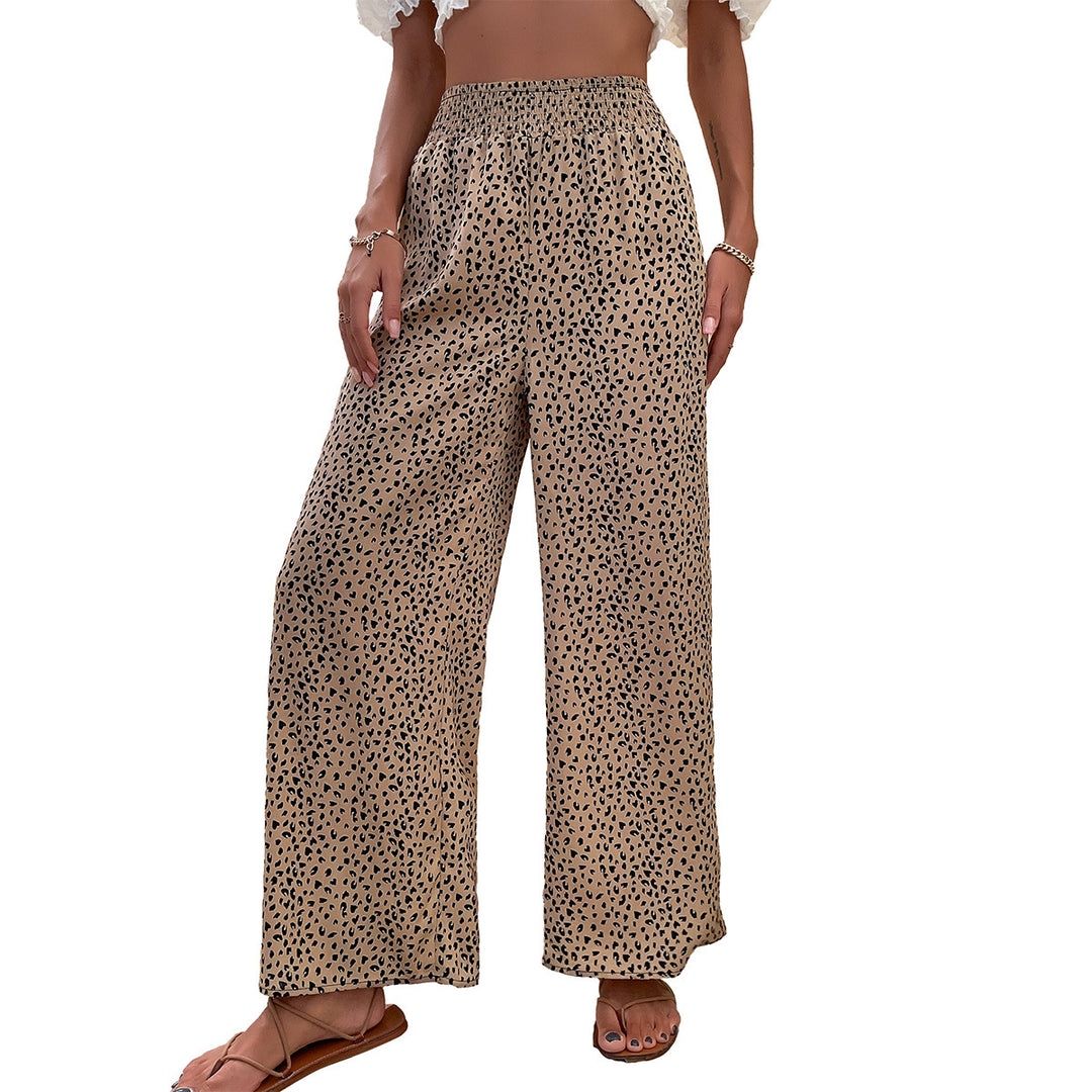 Women Wide Leg Pants Animal Print Lune London