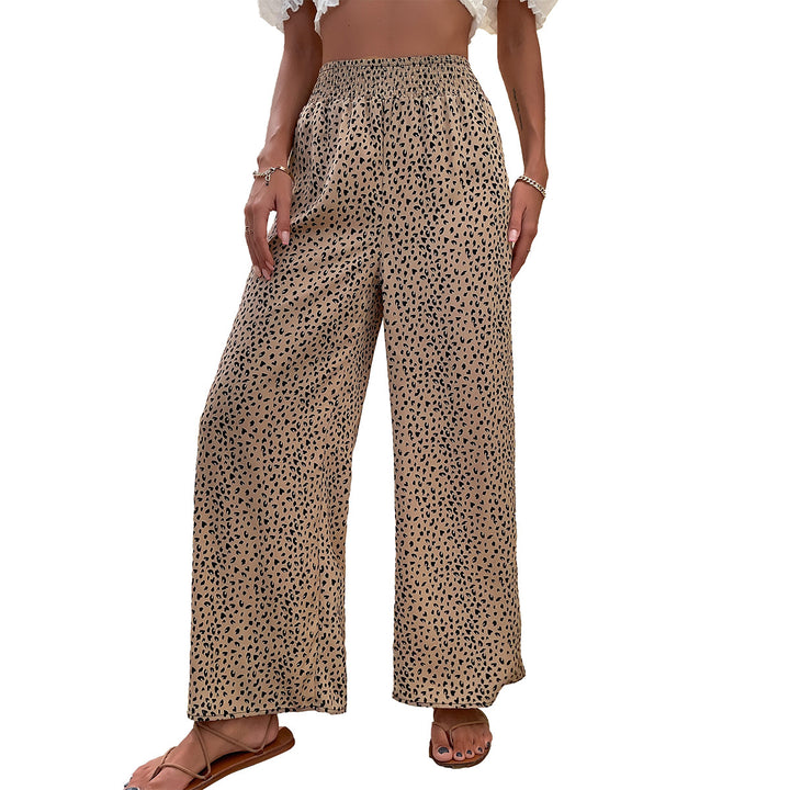 Women Wide Leg Pants Animal Print Lune London