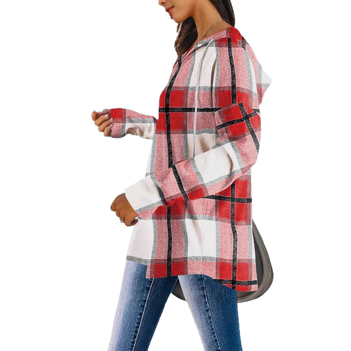 Women’s hoodie with checkered design and V-neck Lune London