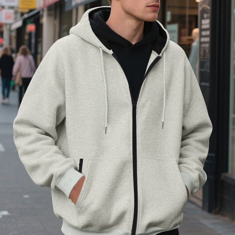 Men's zip hoodie with practical pockets and breathable fleece interior Lune London