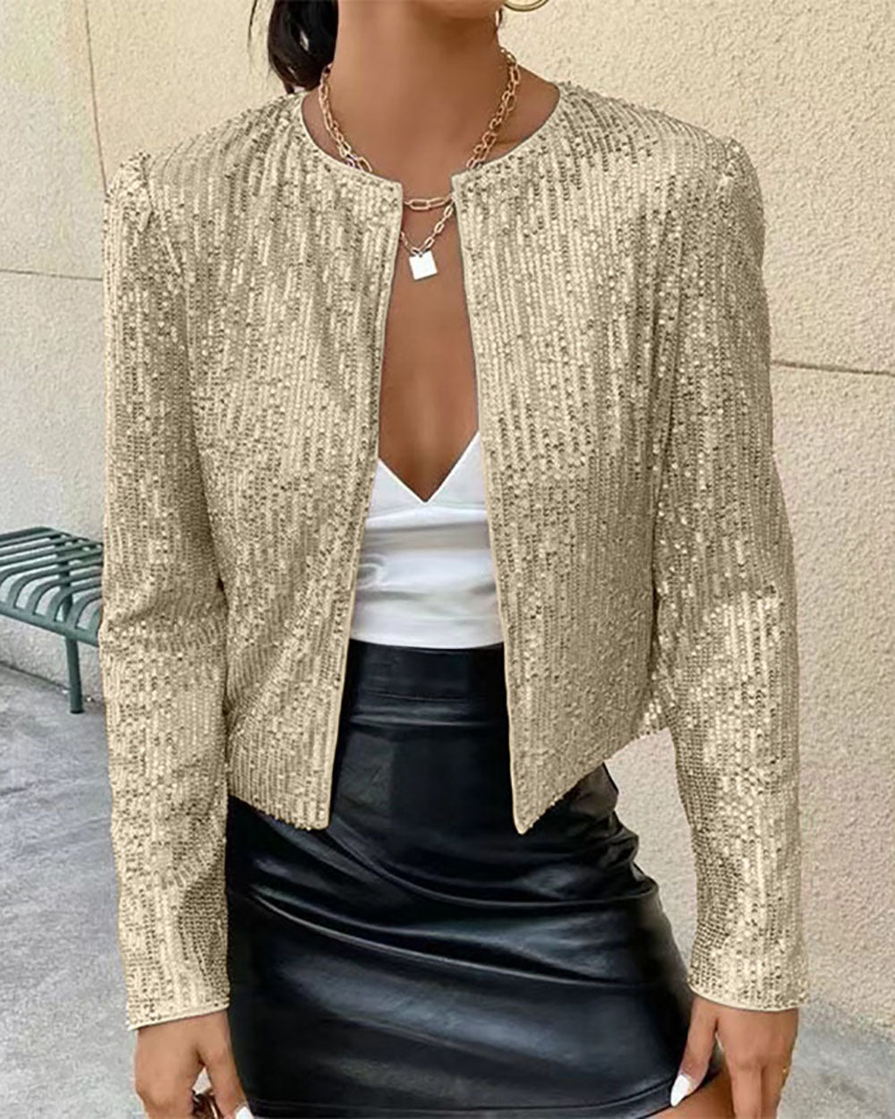 Lune London | Smarter Glittering Stand Collar Short Coat