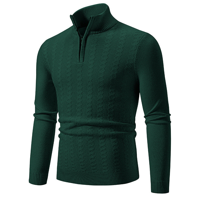 Men's sweater with high collar and zip Lune London
