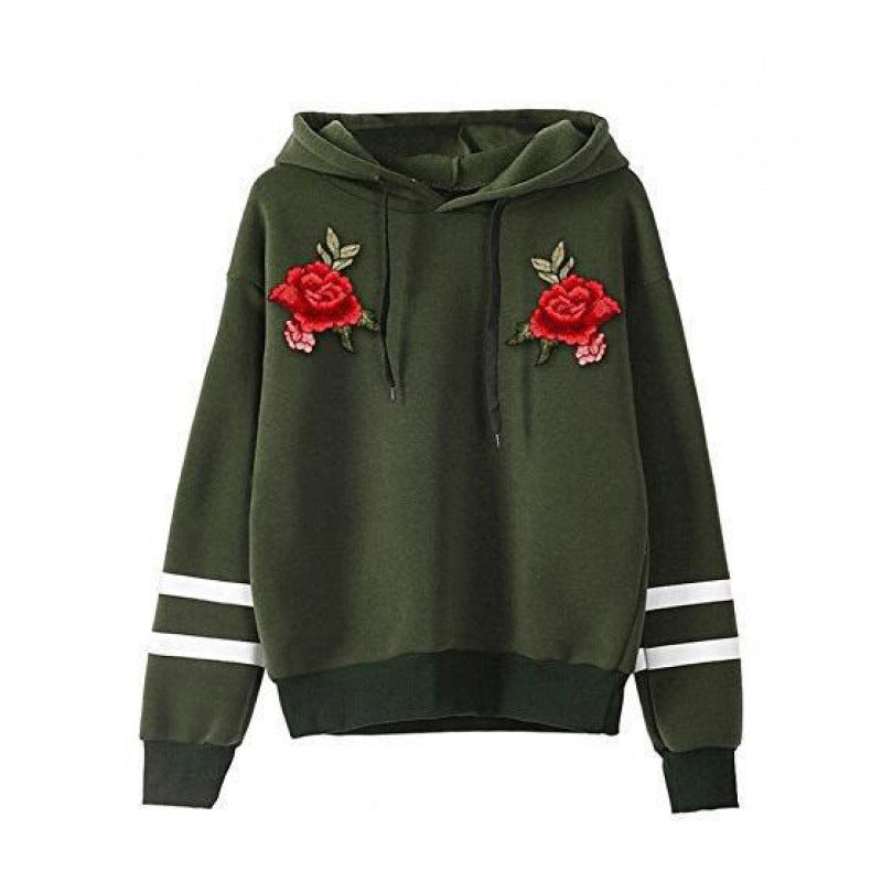 Sweat-shirt pour femmes avec broderie rose de haute qualité Chic & Stil
