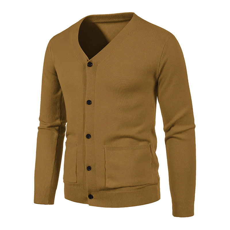 Knit jacket for men with V-neck and practical pockets Lune London