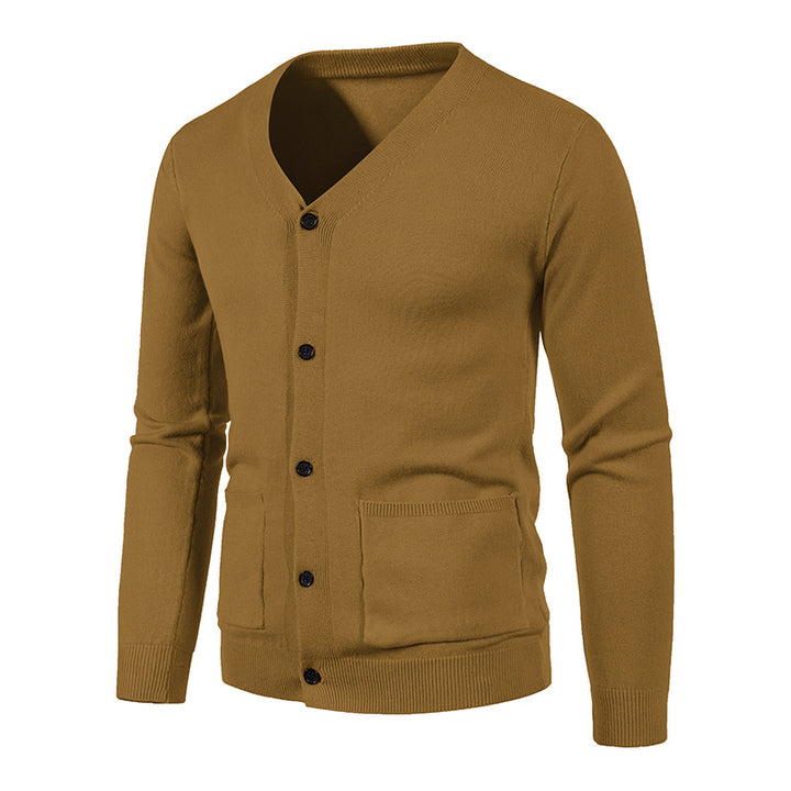Knit jacket for men with V-neck and practical pockets Lune London