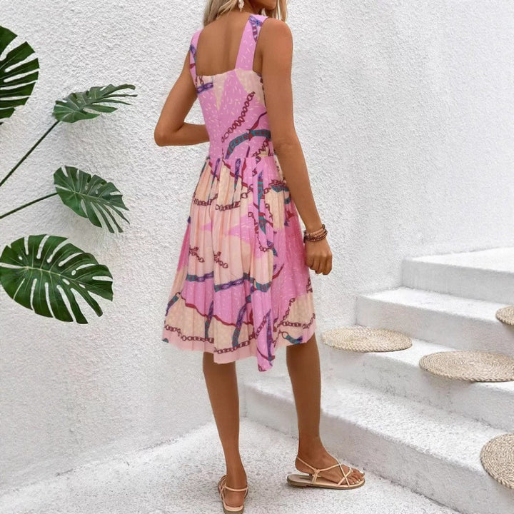 Vintage-inspired midi dress for women with chain pattern Lune London