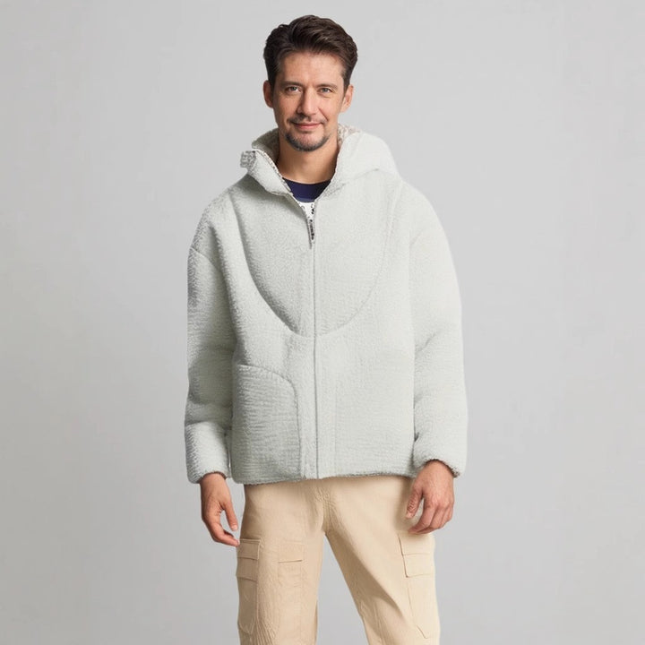 Comfortable teddy jacket for men with contrasting seams Lune London