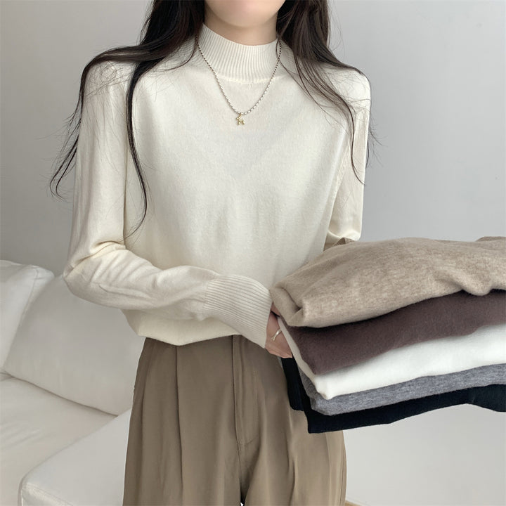 Femme Pull Élégant Col Roulé en matériau tricoté de haute qualité Chic & Stil