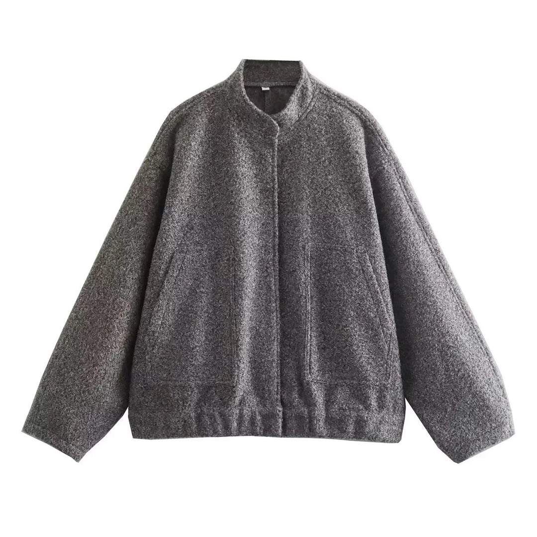 Casual transition jacket for women with high collar and large pockets Lune London