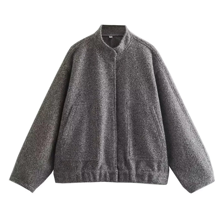 Casual transition jacket for women with high collar and large pockets Lune London