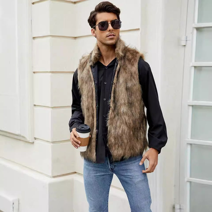 Faux fur vest for men with an elegant cut Lune London