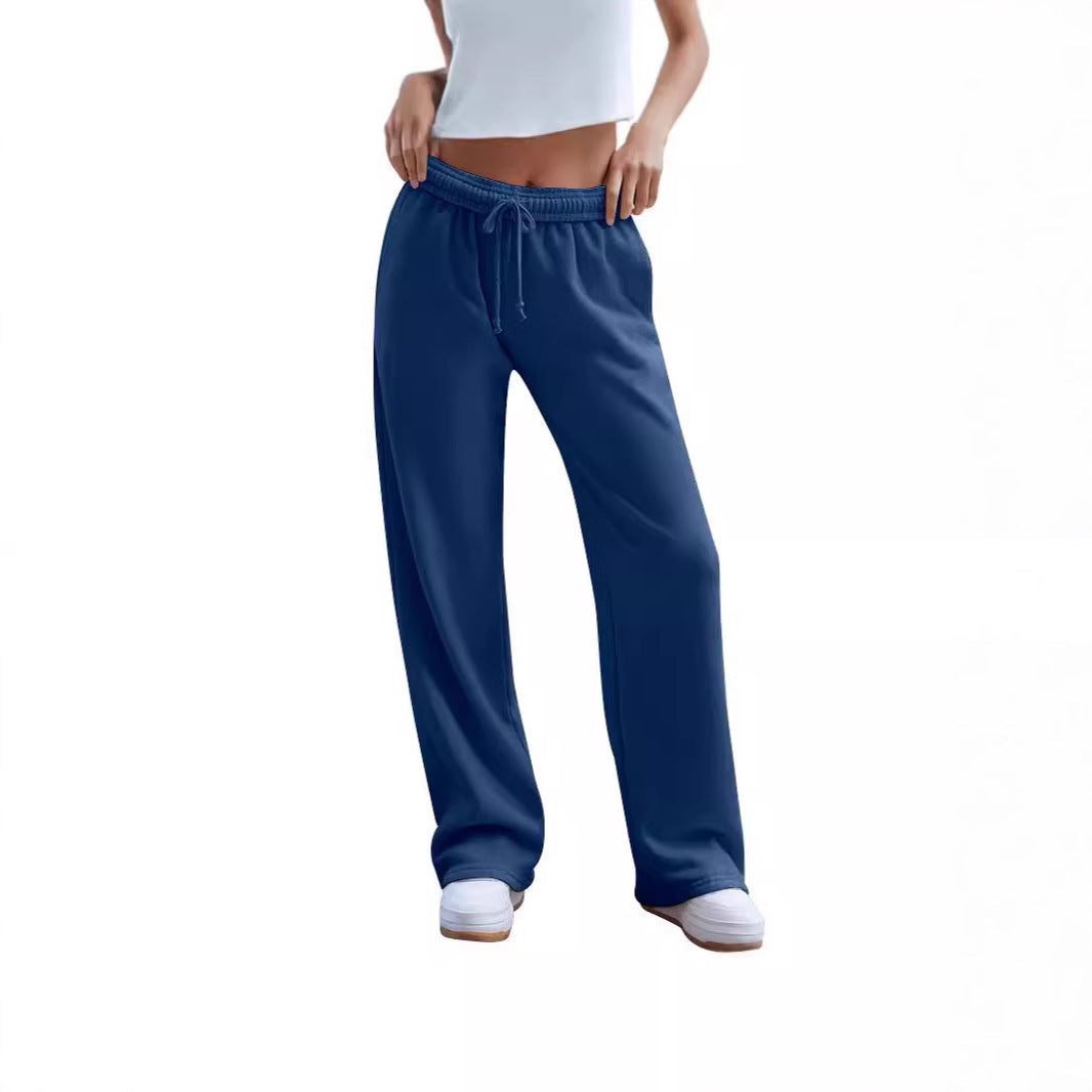 Wide sports jogger pants for women with adjustable drawstring Lune London
