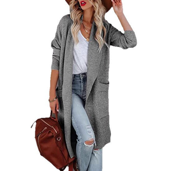 Longline cardigan for women with practical pockets and a fluid cut Lune London