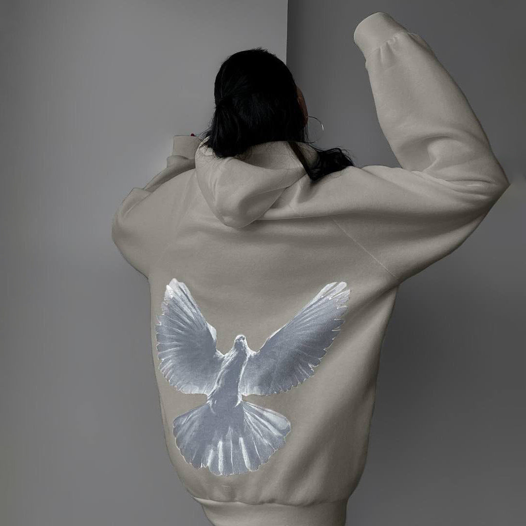 Women's hoodie with unique bird pattern and casual fit Lune London