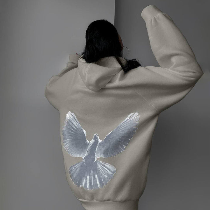 Women's hoodie with unique bird pattern and casual fit Lune London