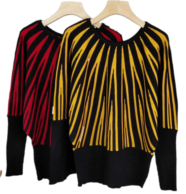 Women’s knit sweater with a modern striped pattern and a relaxed fit Lune London