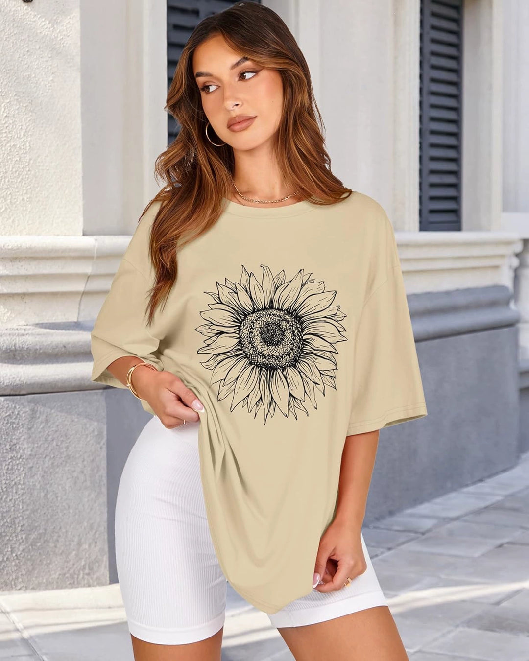 Ladies Casual Oversized Graphic T-shirt Lune London