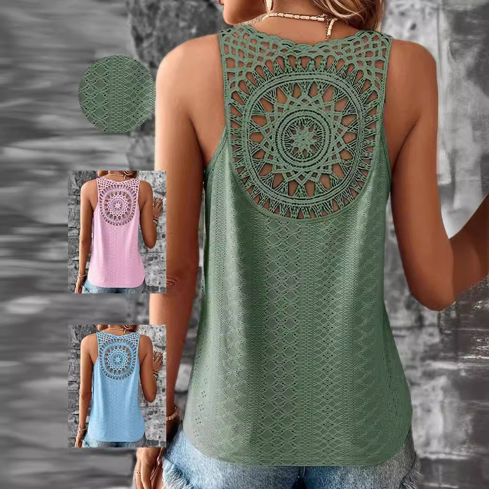 Ladies Casual Chic Crochet Tank Top