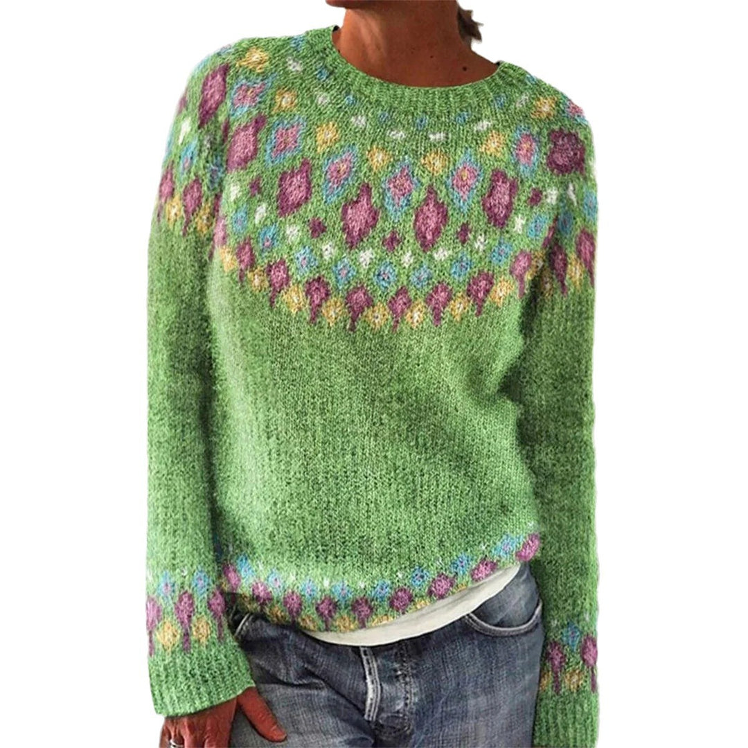 Pull en tricot pour femmes avec un motif vibrant et une coupe confortable Chic & Stil