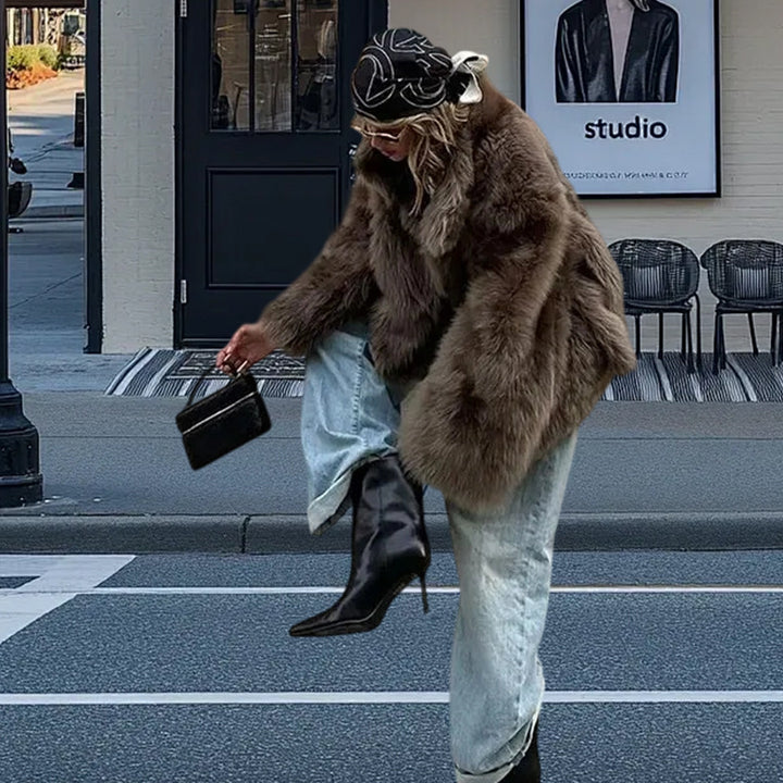 Ladies Luxury Faux Fur Jacket Lune London