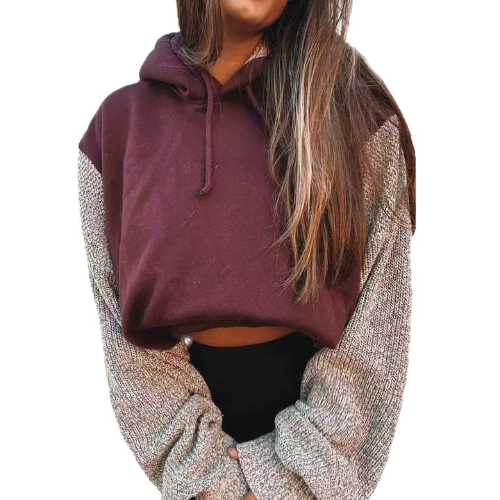 Sweat à capuche décontracté pour femmes avec des manches texturées Chic & Stil