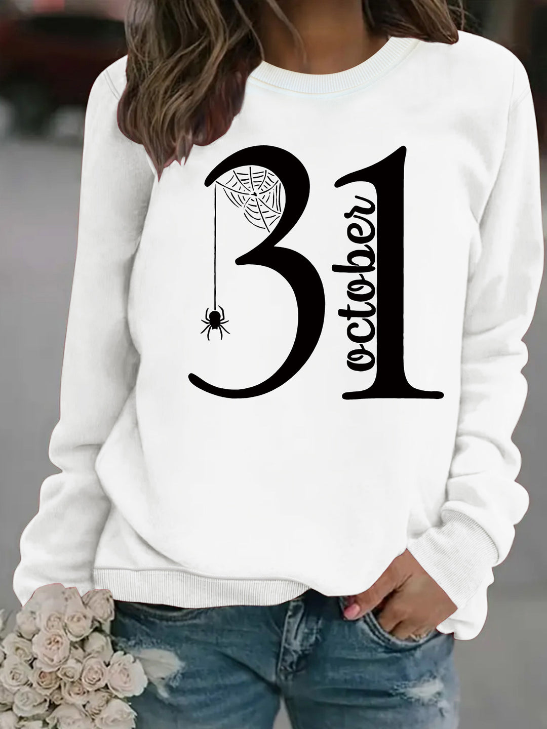 Sweat-shirt pour femmes avec motif d'Halloween créatif et coupe confortable Chic & Stil