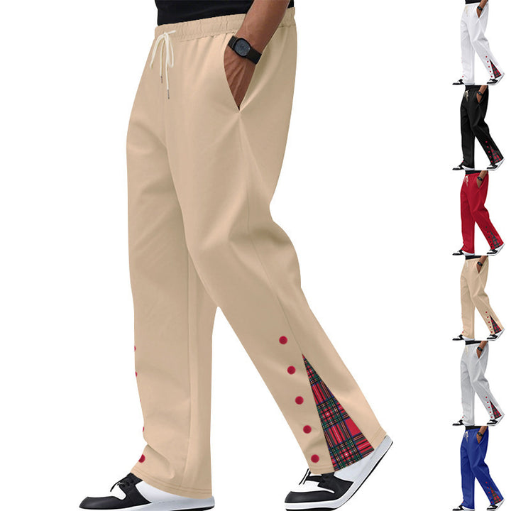 Comfortable casual pants for men with snap buttons on the sides and stylish plaid design Lune London