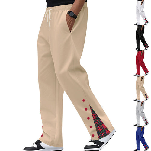Comfortable casual pants for men with snap buttons on the sides and stylish plaid design Lune London