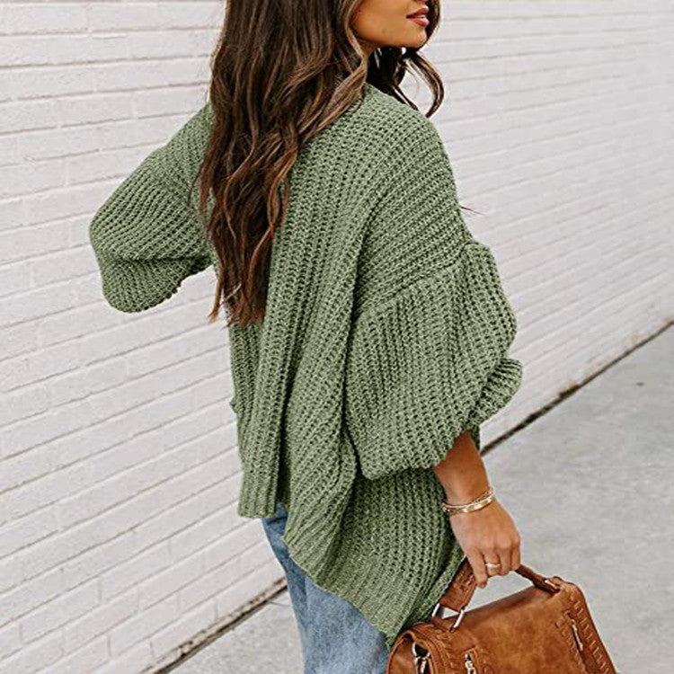 Sweat en tricot épais pour femmes avec des manches volumineuses et une coupe décontractée Chic & Stil