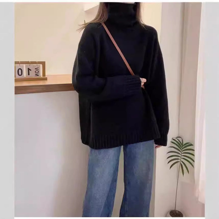Pull à col roulé oversize pour femmes en tricot de haute qualité Chic & Stil
