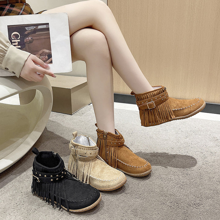 Fringed and studded boots for women Lune London