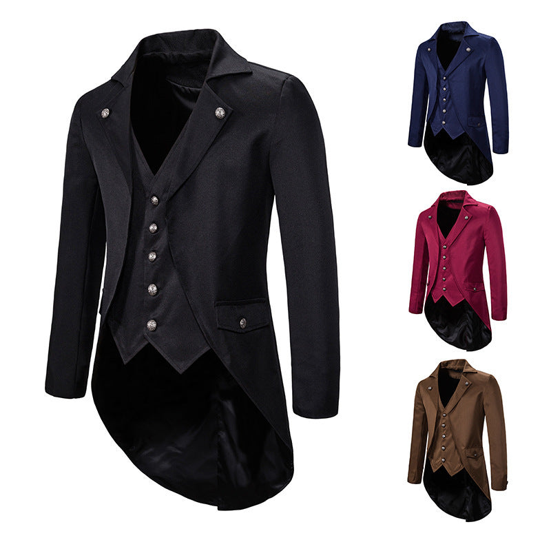 Veste élégante pour hommes avec coupe asymétrique et design floral Lune London
