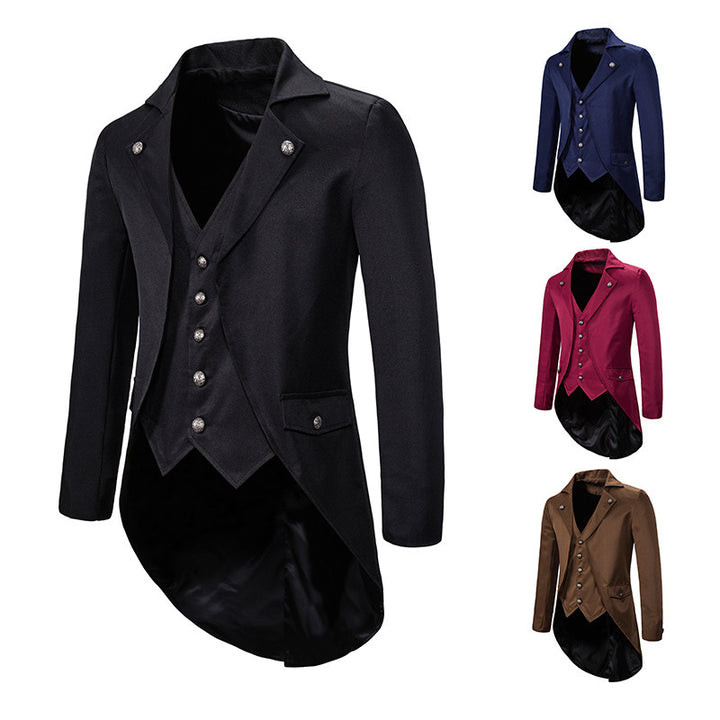 Veste élégante pour hommes avec coupe asymétrique et design floral Lune London