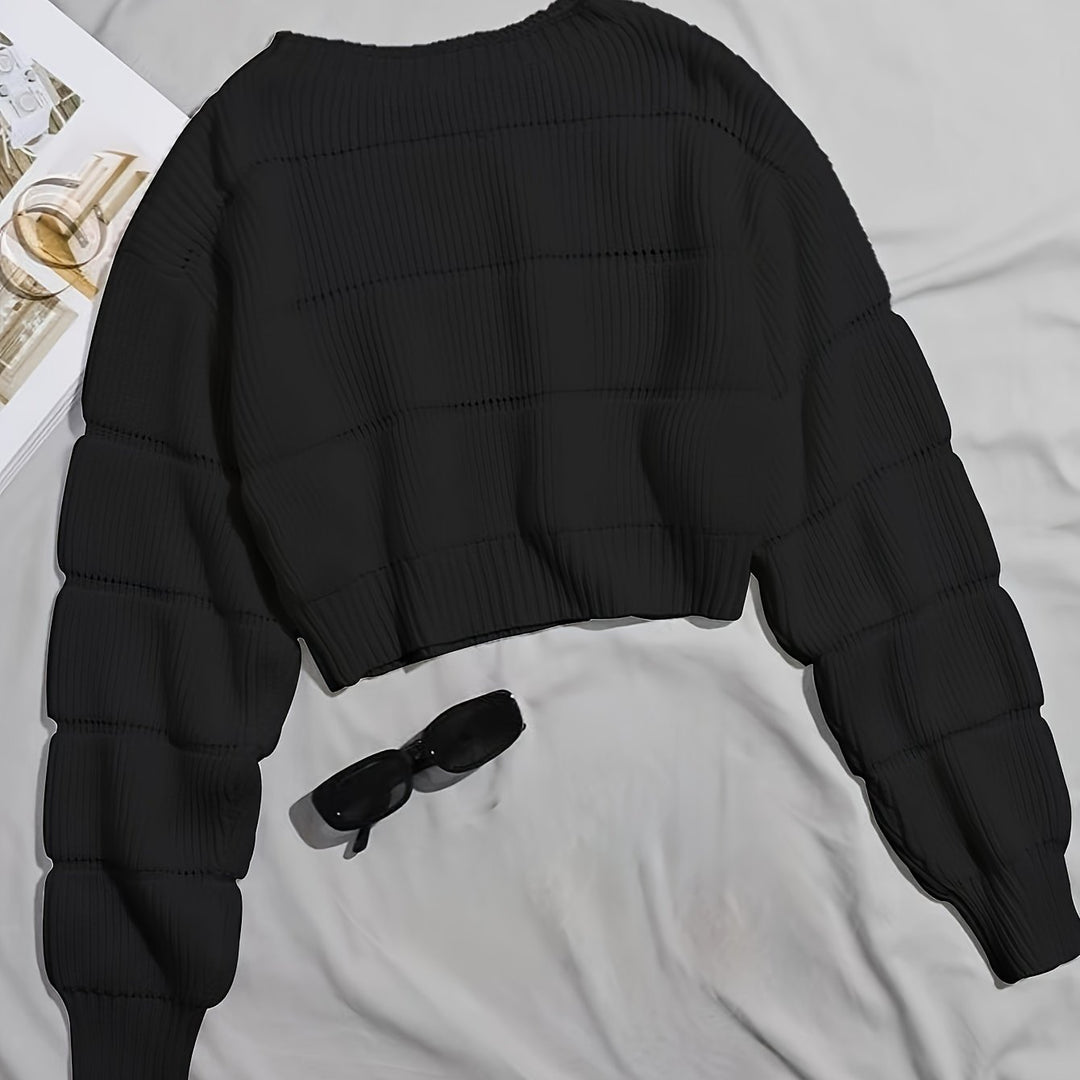 Pull court doux à la mode pour femmes avec design texturé Chic & Stil