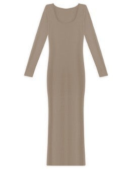 Long fitted long sleeve dress for women Lune London