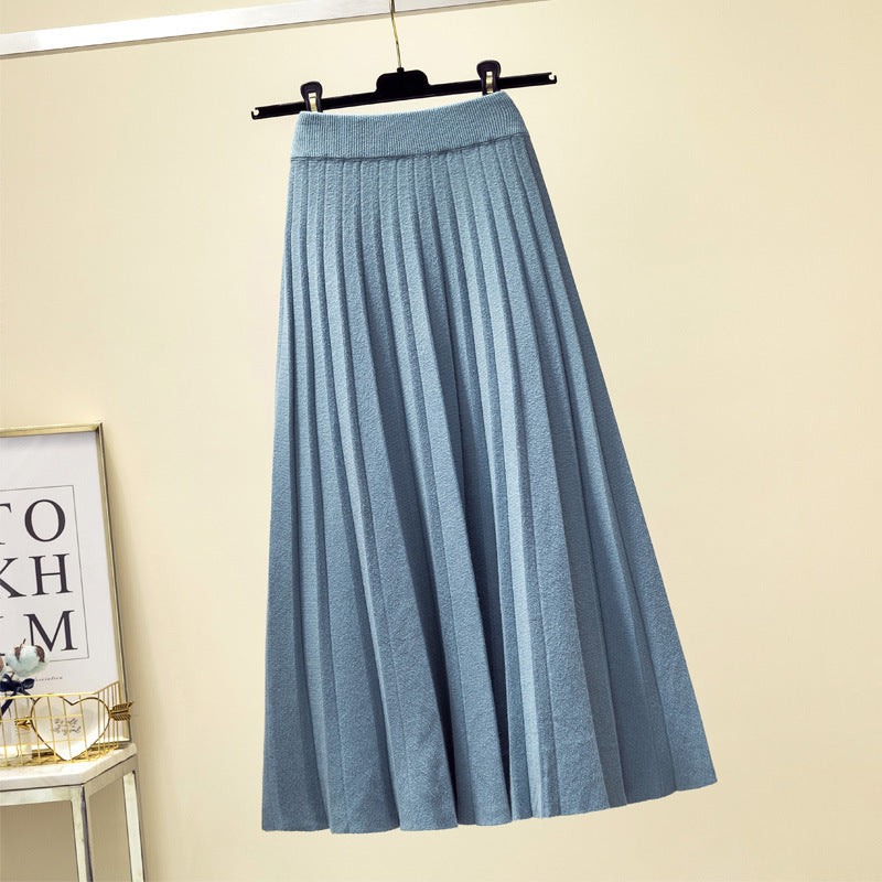 Jupe maxi pour femmes avec texture plissée fine et taille élastique Chic & Stil