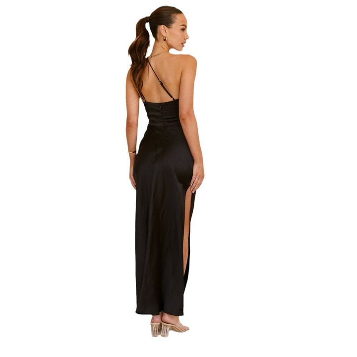 Elegant Maxi Dress for Women with Chic Ruffle Design and High Slit Chic & Style