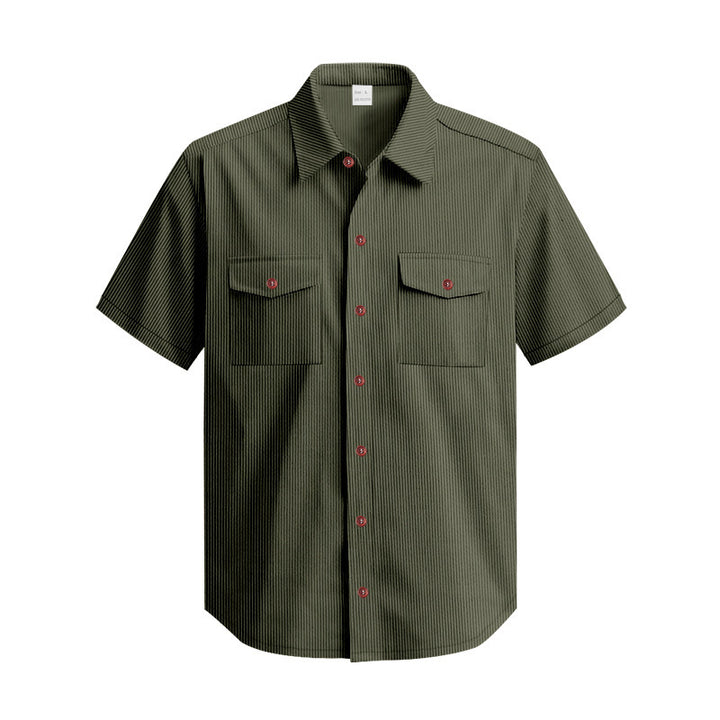 Short-sleeved shirt for men with textured surface and practical chest pockets Lune London