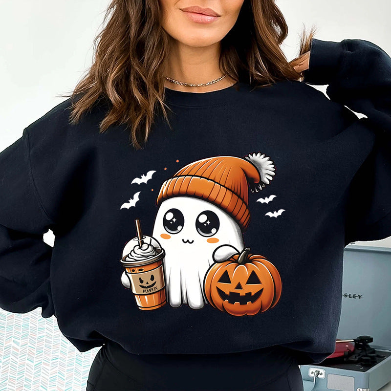 Sweat-shirt pour femmes avec design graphique Halloween ludique Chic & Stil