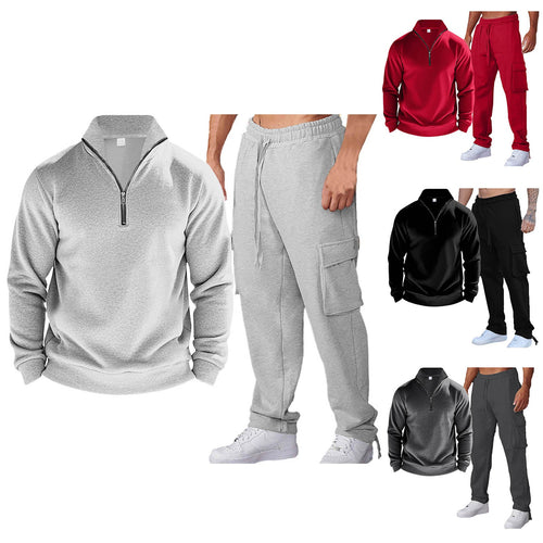 Men's Tracksuit with Practical Zip Collar and Side Pockets Lune London