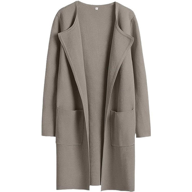 Lune London Women's Open Front Knitted Jacket with Practical Pockets