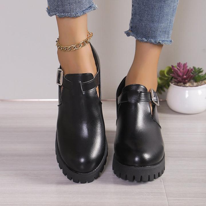 Ladies Chunky Heels with trendy buckle and non-slip sole Lune London
