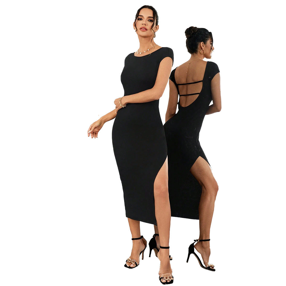 Robe midi pour femme avec fente latérale et section arrière élégante Chic & Stil