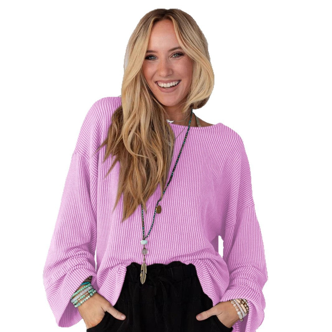 Oversized casual t-shirt for women with textured pattern Lune London